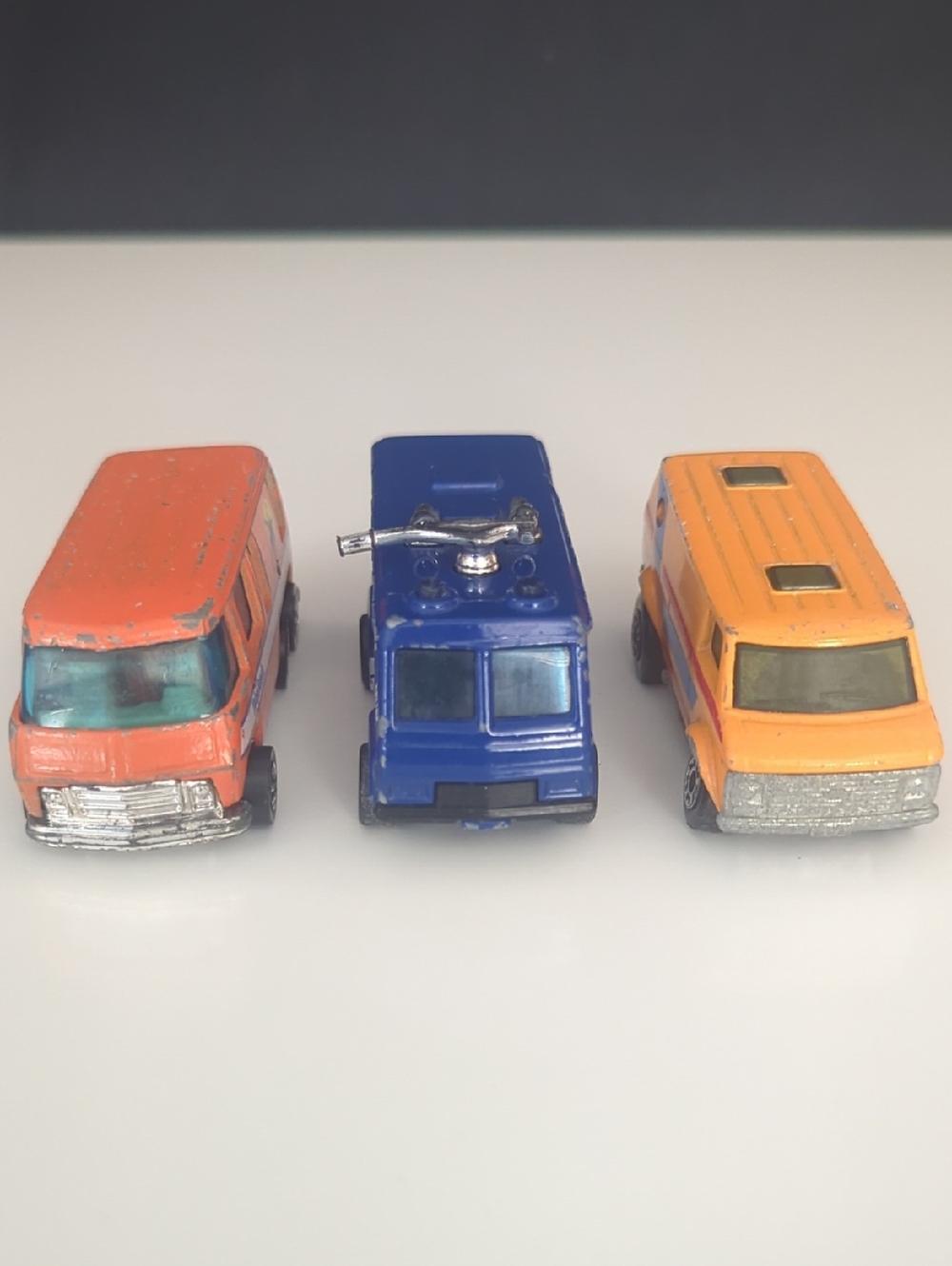 3 Vintage Hot Wheels vans die cast 70's & 80's